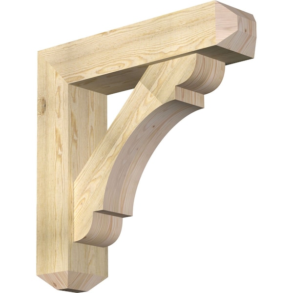 Ekena Millwork Olympic Craftsman Rough Sawn Bracket w/ Offset Brace, Douglas Fir, 8"W x 34"D x 34"H BKT0806X34X34OLY04RDF - main